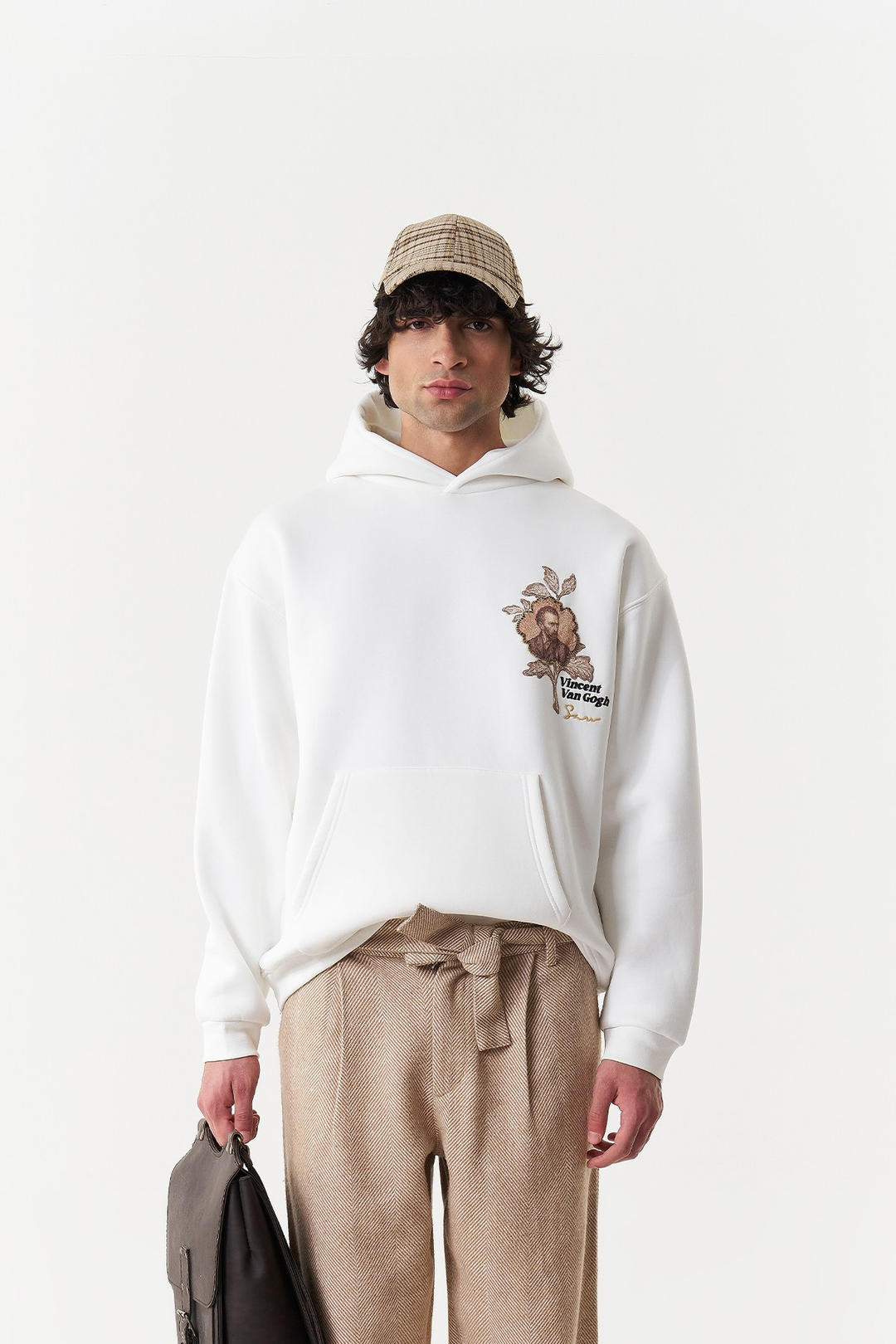 Vincent Painted Reverie Oversize Erkek Sweatshirt Ekru