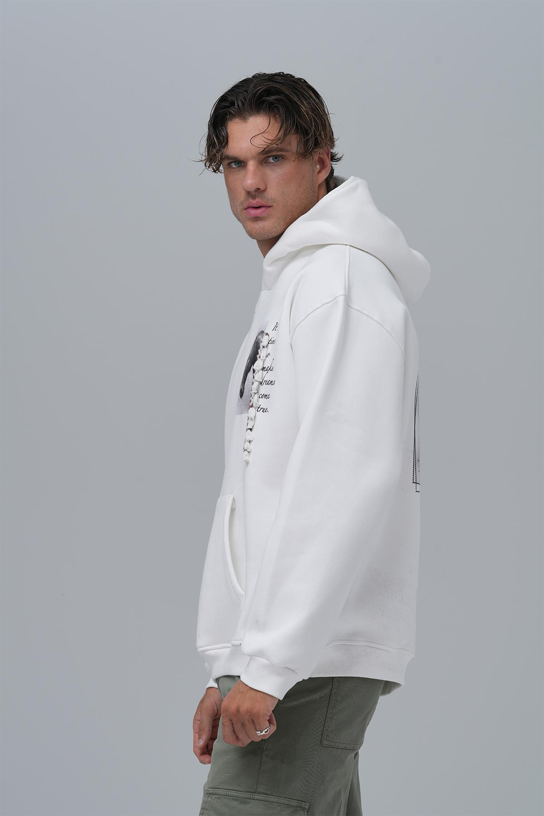Wild Spirit Oversize Sweatshirt Erkek Taş