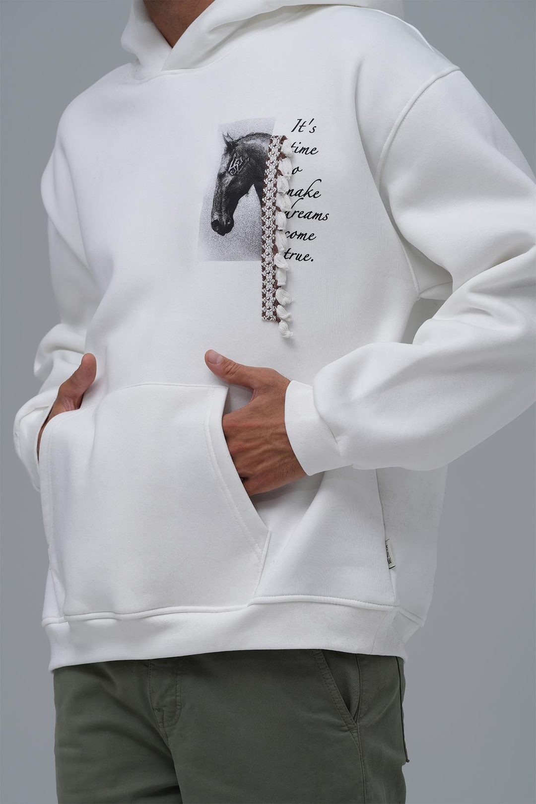 Wild Spirit Oversize Sweatshirt Erkek Taş