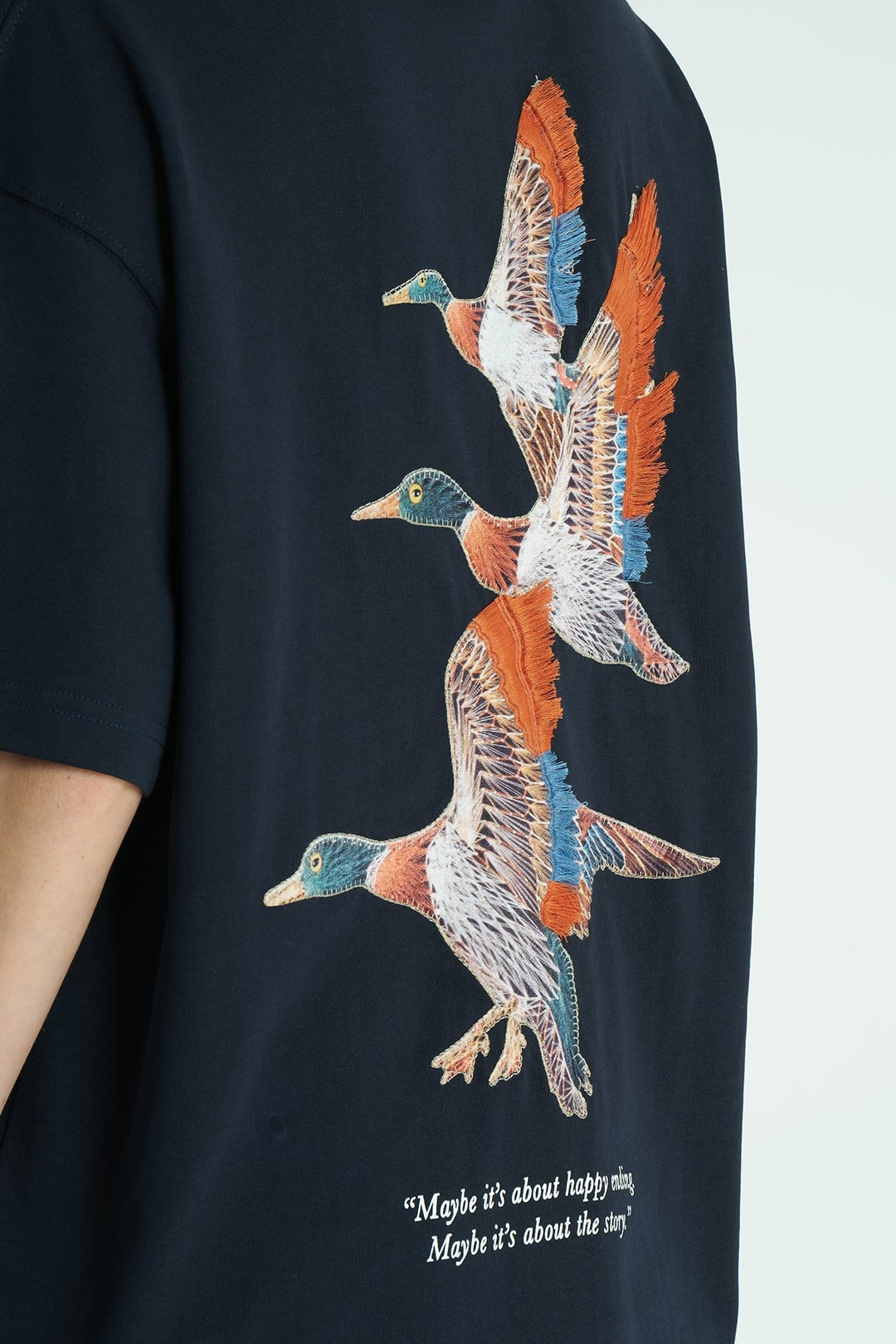 Wings Oversize Kadın Tişört Lacivert
