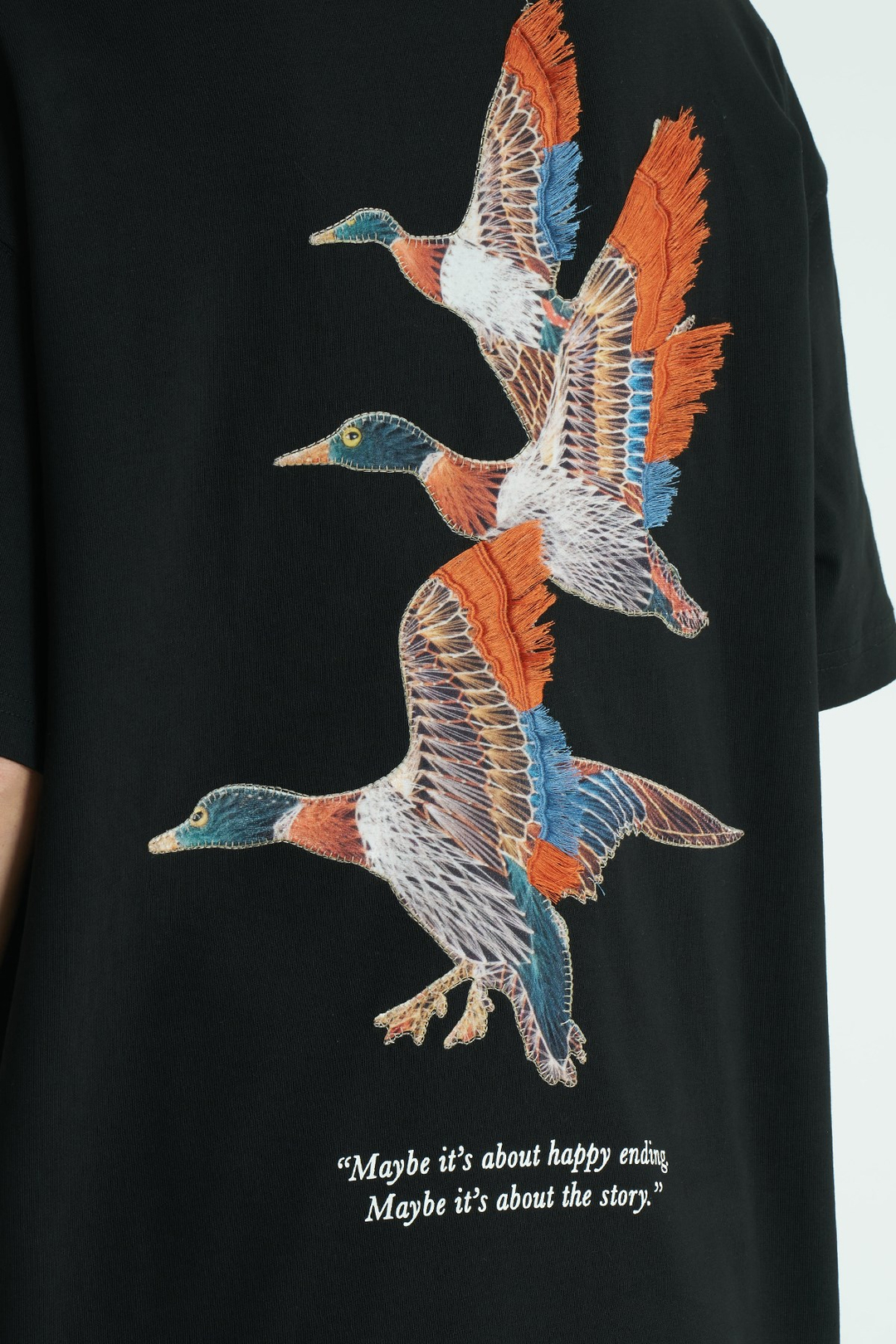Wings Oversize Kadın Tişört Siyah