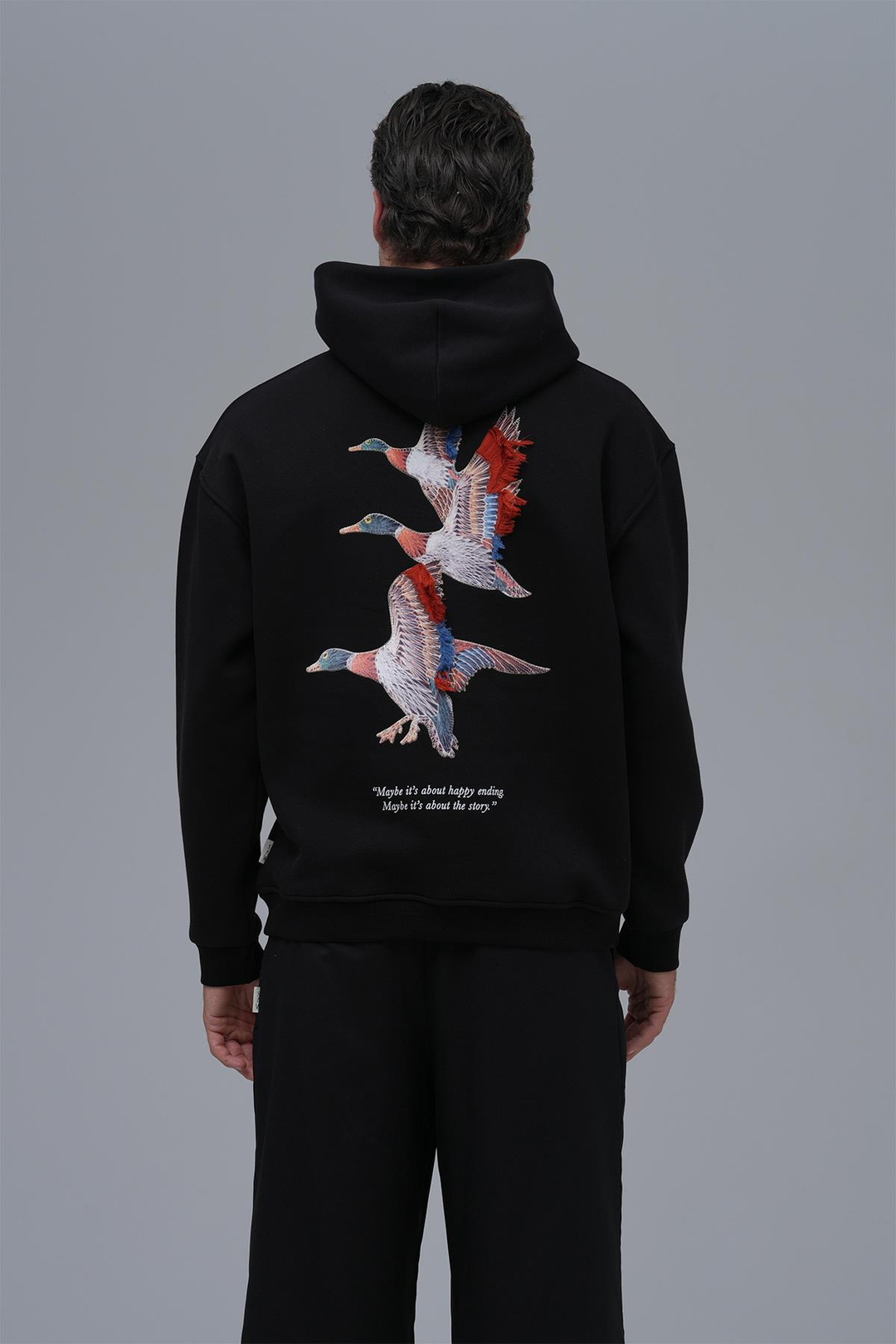 Wings Oversize Sweatshirt Erkek Siyah