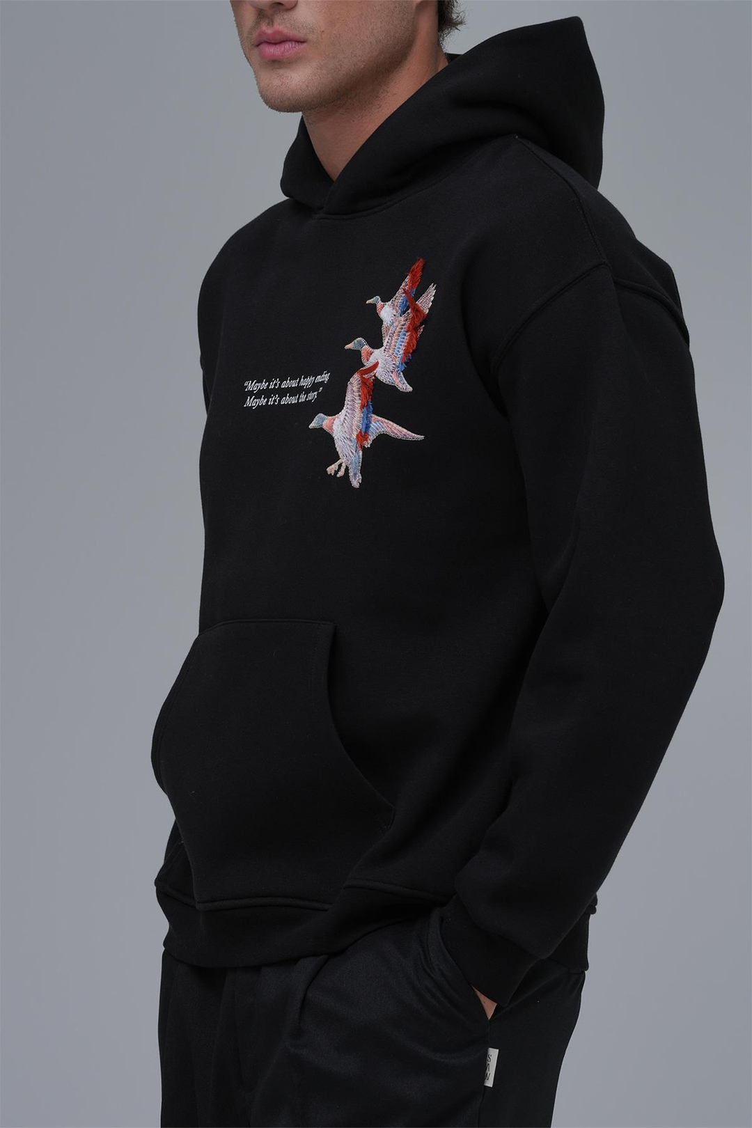 Wings Oversize Sweatshirt Erkek Siyah