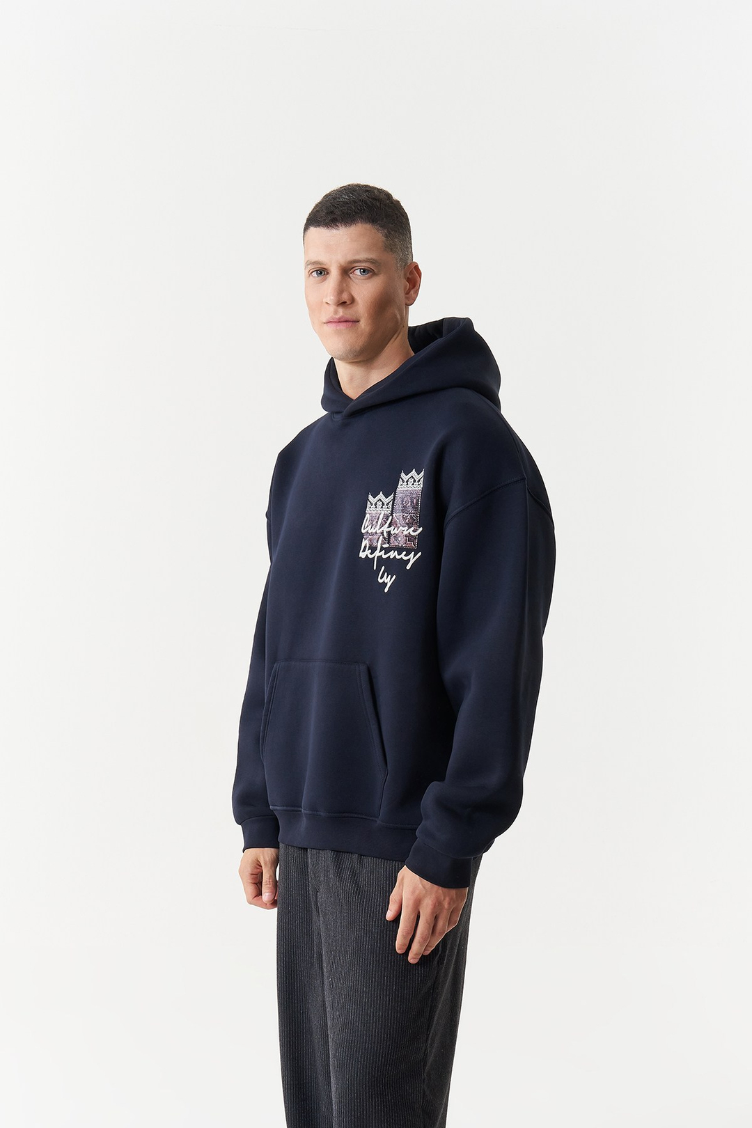 Woven Identity Oversize Erkek Sweatshirt Lacivert