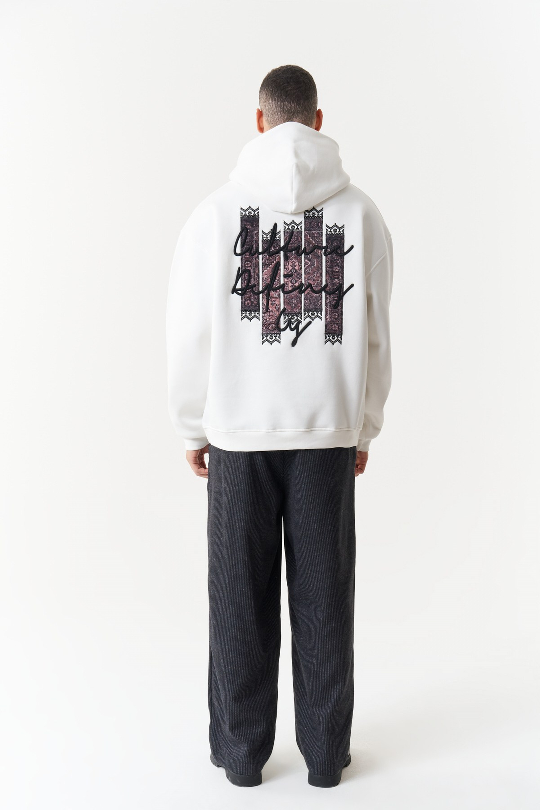 Woven Identity Oversize Erkek Sweatshirt Ekru
