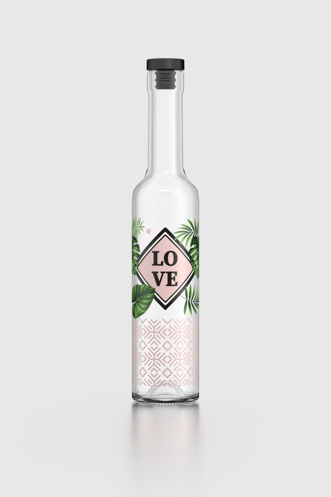 Renga Etnic Love 500 ml Desenli Cam Yağlık 152021 Pembe