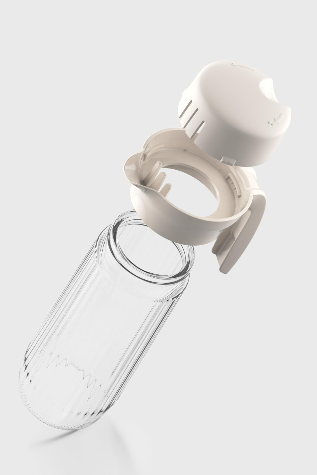 Renga Daisy 1500 ml Bej Kapaklı Gravürlü Cam Sürahi 111023