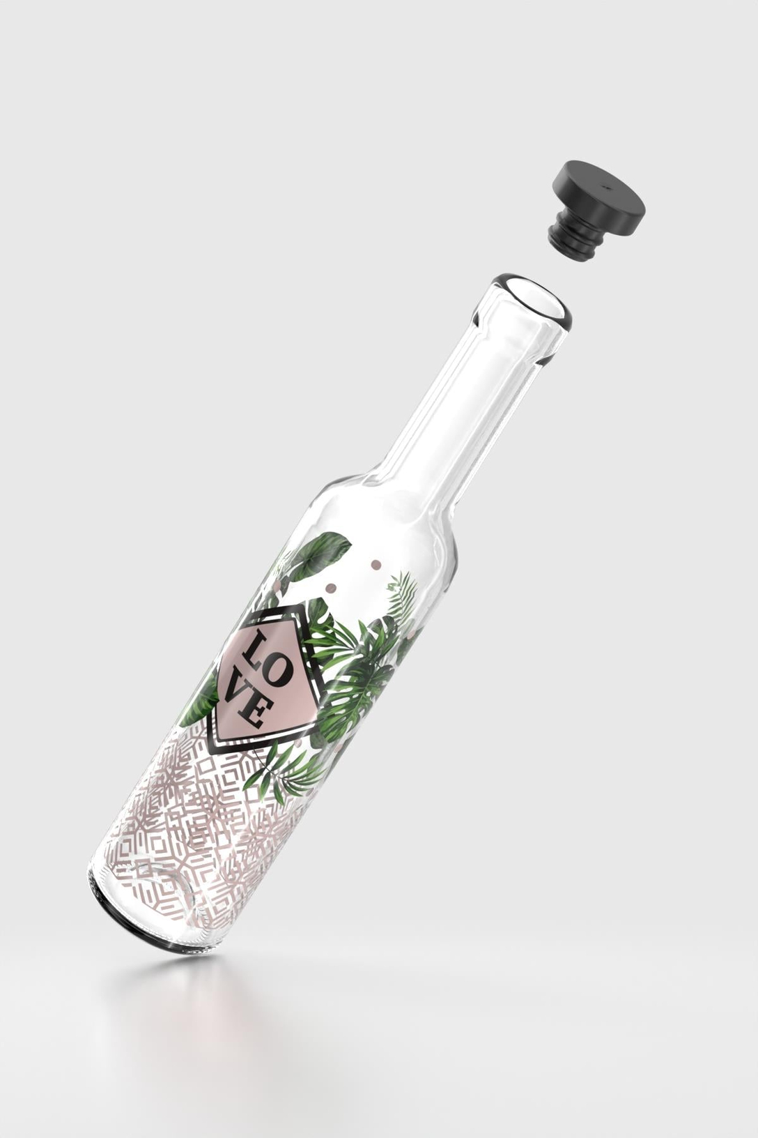 Renga Etnic Love 500 ml Desenli Cam Yağlık 152021 Pembe
