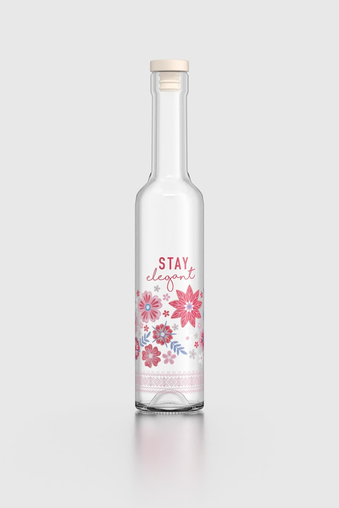 Renga Flora Desenli 500 ml Cam Yağdanlık 152088 Bej