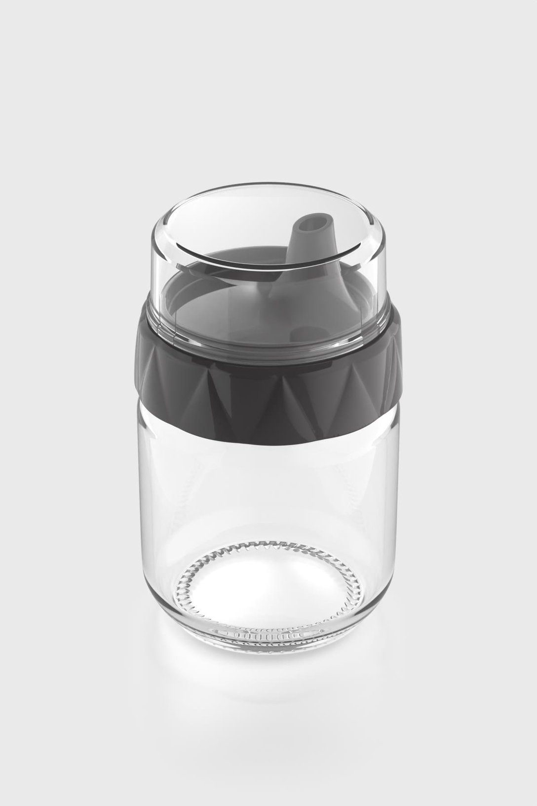 Renga Lexa 210 ml Füme Kapaklı Cam Sütlük ve Sosluk 201014
