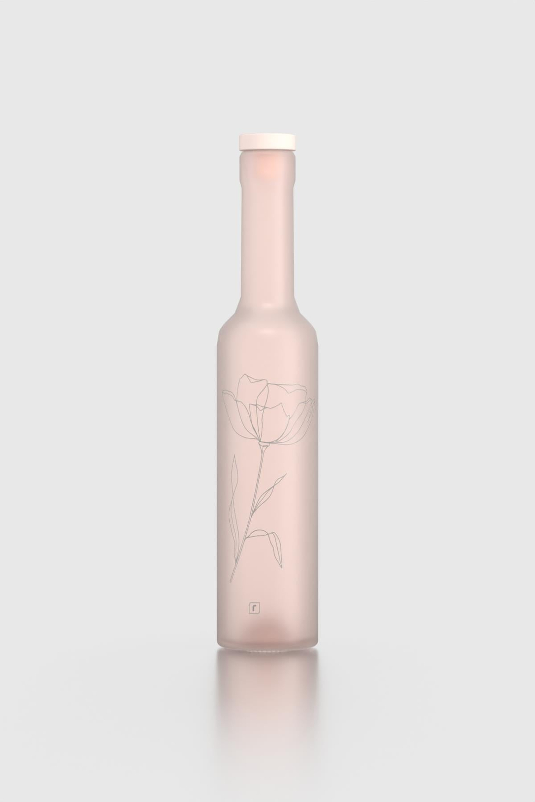 Renga Rosie 250 ml Sablaj Desenli Hena Tıpalı Cam Yağlık 152094 Bej