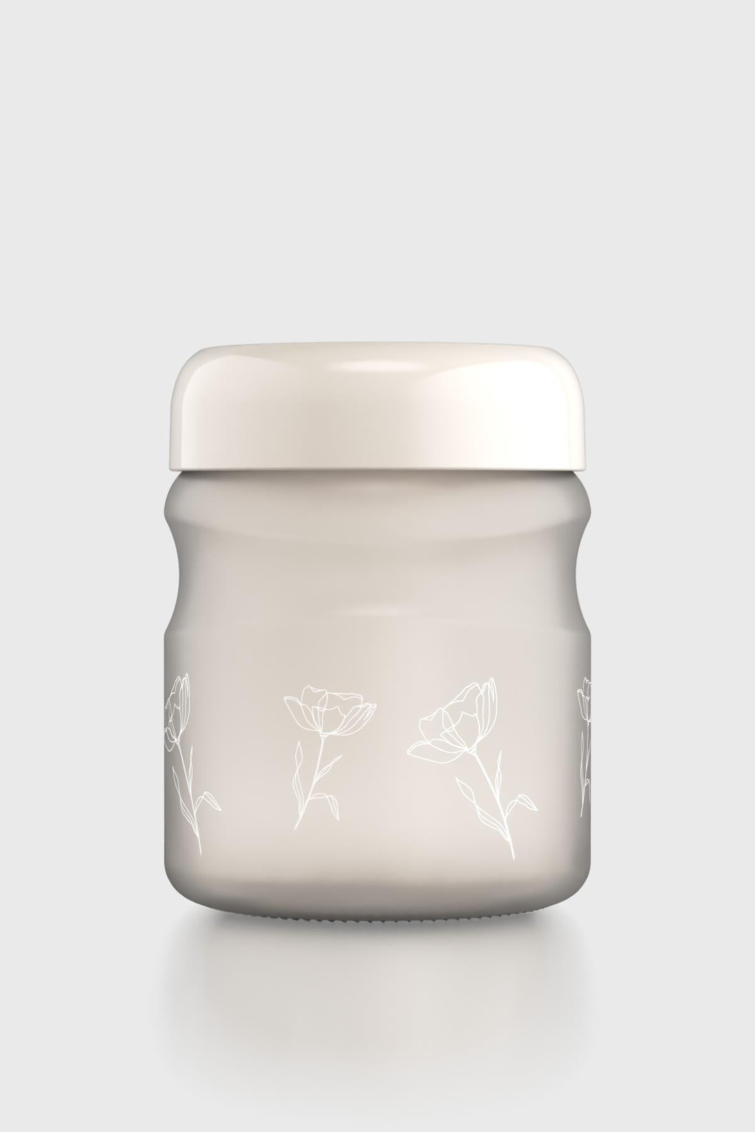 Renga Rosie 900 ml Sablaj Desenli Mono Cam Kavanoz 132082 Bej