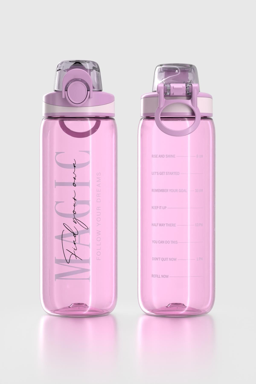 Renga Trego Yazı Desenli 630 ml Tritan Matara 912155 Mor