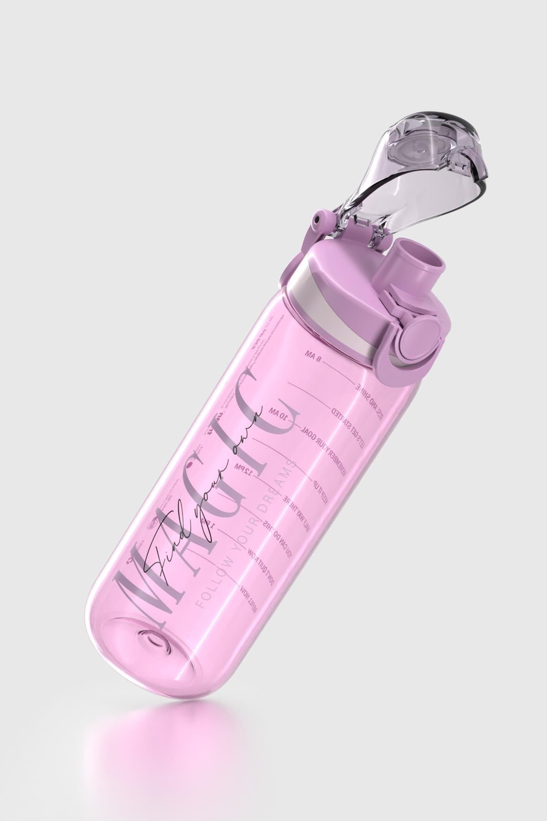 Renga Trego Yazı Desenli 630 ml Tritan Matara 912155 Mor