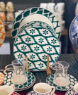 13 Parça 4 Kişilik Kahvaltı Takımı Maroc Yeşil
