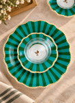 18 Parça Modern Piano Bird Green Pasta Çay Saati Seti