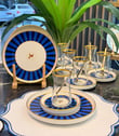 18 Parça Modern Piano Blue Bird Pasta Çay Saati Seti