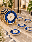 18 Parça Modern Piano Blue Bird Pasta Çay Saati Seti