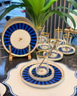 18 Parça Modern Piano Blue Bird Pasta Çay Saati Seti