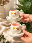 2 Kişilik Berry Cat Porselen Kahve Fincanı Takımı 90 ML