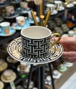 2 Kişilik Elegance Black Double Kahve Fincanı