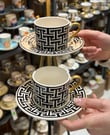 2 Kişilik Elegance Black Double Kahve Fincanı
