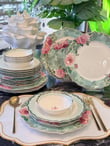24 Parça Green Fleur Porselen Yemek Takımı Flowers
