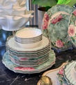 24 Parça Green Fleur Porselen Yemek Takımı Flowers