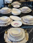 24 Parça Premium Purple Rose Porselen Yemek Takımı