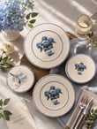24 Parça Vintage Hydrangea Pasta Çay Takımı Seti 