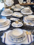 27 Parça Modern Mavi Kuş Yemek Takımı