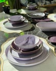 27 Parça Modern Mermer Mürdüm Yemek Takımı