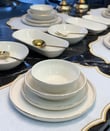 31 Parça Modern Krem Gold Yemek Takımı