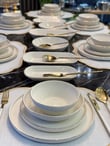 31 Parça Modern Krem Gold Yemek Takımı