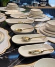 31 Parça Modern Krem Gold Yemek Takımı
