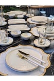 32 Parça Modern Krem Gold Kahvaltı Takımı