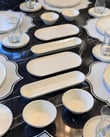 32 Parça Modern Krem Kahvaltı Takımı Platin