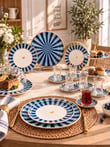 34 Parça Iwon Blue Yaldızlı 6 Kişilik Pasta Çay Servis İkram Takımı