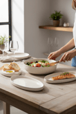 3'lü Porselen Gümüş Modern Sufii Salata Kayık Kase Seti