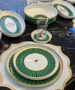 43 Parça Modern Green Bird Kahvaltı Takımı Gold