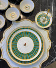 43 Parça Modern Green Bird Kahvaltı Takımı Gold