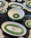 43 Parça Modern Green Bird Kahvaltı Takımı Gold