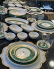43 Parça Modern Green Bird Kahvaltı Takımı Gold
