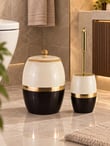 5 Parça Lidyana Porselen Banyo Seti - Kahverengi & Bej