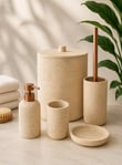 5 Parça Lüx Laduree Maris Bej Banyo Seti