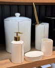 5 Parça Porselen Nancos Banyo Seti Beyaz