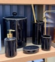 5 Parça Porselen Nancos Banyo Seti Siyah