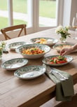 5 Parça Porselen Velour Green Salata Kayık Seti