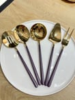 5 Parça Sos Kepçe Servis Takımı Mürdüm Gold