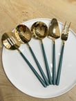 5 Parça Sos Kepçe Servis Takımı Yeşil Gold